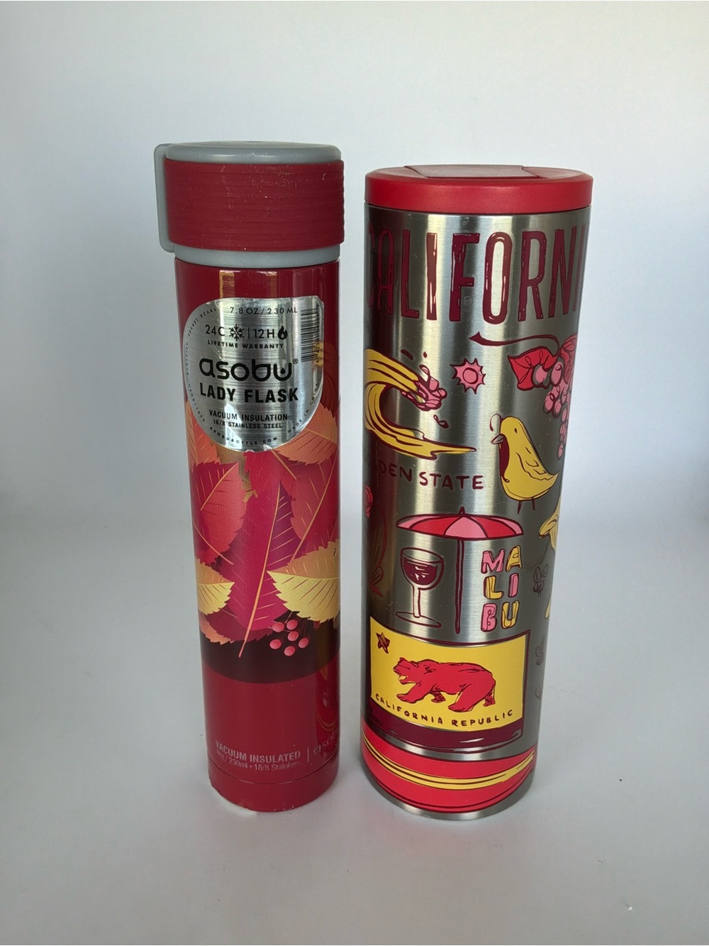 Red Lady Flask Vacuum Insulated Bottle - Red